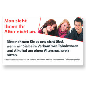 Thekenaufsteller Jugendschutz