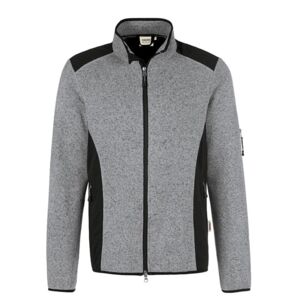 Damen-Strickfleecejacke - grau meliert