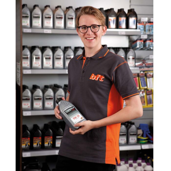 Herren Polo Kurzarm - anthrazit/orange