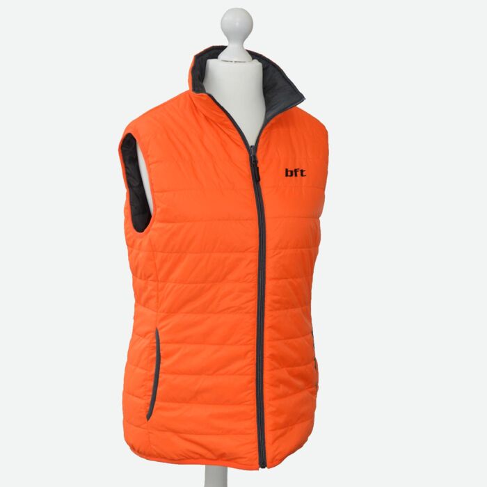 Damen Wendesteppweste - anthrazit/orange