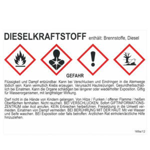 Verschiedene Aufkleber: Gefahrenhinweis