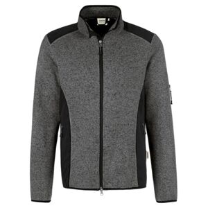 Herren-Strickfleecejacke - anthrazit meliert